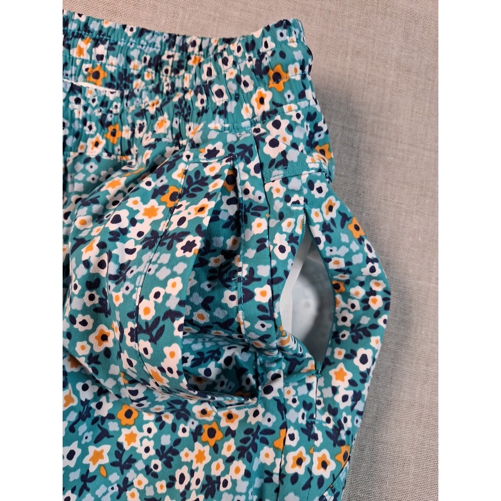 Birddogs Gym Shorts Men Medium Teal Floral Liner Drawstring Zipper Pockets 7in - Picture 8 of 16